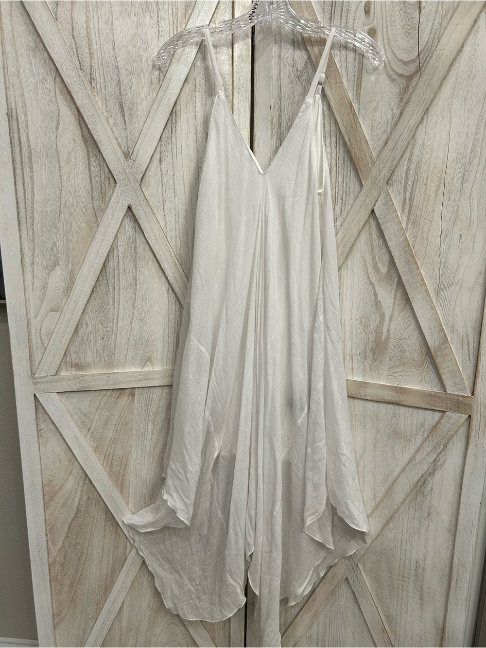 Mlle Gabrielle White Slip Dress with Satin Straps